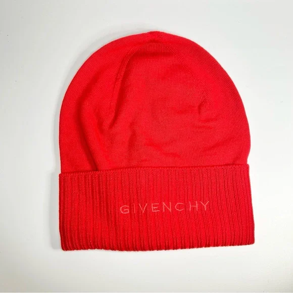 Givenchy Tonal Raised Logo Jacquard Knit Wool Beanie Hat Cream Off White NWT GIVENCHY Jacquard-knit wool beanie | THE OUTNET main image 3